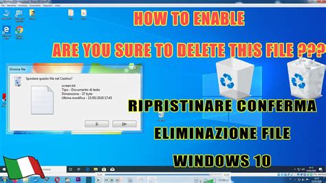 Abilitare la notifica di eliminazione dei file in Windows 10